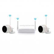 Комплект для внутренней 4-канальной HD 1080P беспроводной IP ИК-камеры Wi-Fi, поддержка ночного видения / обнаружения PIR / двустороннего звука и карты Micro SD (128 ГБ макс., ИК-расстояние: 9 м (белый)