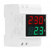 SINOTIMER SDM003-T 3-значный однофазный бытовой измеритель напряжения и тока переменного тока на DIN-рейку с двойным дисплеем
