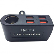 Зарядное устройство с четырьмя портами Quelima P-999 DC 12-24V и QC3.0 1 порт USB