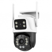 QX101 Двойная камера 6 МП с поддержкой Wi-Fi, поддержкой двусторонней голосовой связи и инфракрасного ночного видения (штепсельная вилка Великобритании)