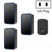 Cacazi A19 1 для 3 беспроводной музыкальной дверной звонок без батареи, US Plug (Black)