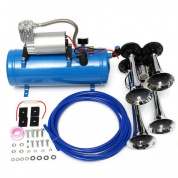 12V / 24V 120 PSI 4 Воздушный поезд Хромовой рог Труба Автомобильная синяя компрессорная трубка