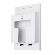 MoesHouse Wall Разъем Электрический Qi Беспроводное зарядное устройство 5 Вт Dual USB Порт Держатель мобильного телефона Стиль ЕС / Великобритания