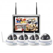 szsinocam SN-NVK-9015 4CH HD 960P 1.3MP 2.4GHz WiFi IP купольная камера 12,5-дюймовый ЖК-экран NVR Kit, расстояние ИК-подсветки: 20-30 м