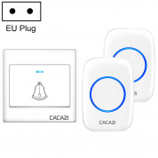 CACAZI H10 1 для 2 домашних беспроводных музыкальных дверных звонков без батареи, вилка: вилка европейского стандарта (белая)