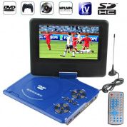 7,5-дюймовый TFT ЖК-экран Цифровой мультимедийный портативный DVD-диск с кард-ридером и USB-портом, поддержка ТВ (PAL / NTSC / SECAM) и игровых функций, поворот на 270 градусов, поддержка карты SD / MS / MMC (синий)