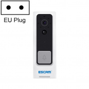 ESCAM V3 1.7 мм 120 градусов широкоугольный объектив Smart Wi-Fi видео домофон дверной звонок с батареей и Chime, поддержка человеческого инфракрасного выявления / обнаружение движения и инфракрасное ночное видение и 64 ГБ TF-карта, штекер EU