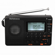 Retekess V-115 Full Band Radio FM AM Portable MP3-плеер (черный)