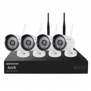 szsinocam SN-NVK-4004W10 4CH 720P 2.4G WiFi 1.0 Mega Pixel Bullet IP Camera NVR Kit, поддержка ночного видения / обнаружения движения, ИК-расстояние: 15-25 м