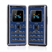 AEKU C5 0,96 дюймов 320 мАч Вибрация Bluetooth MP3 Ультра тонкий карманный мини-телефон с низким излучением - Черный