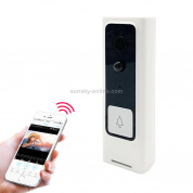 M200B Wi-Fi Интеллектуальный дверной звонок с квадратной кнопкой, поддержка инфракрасного обнаружения движения и адаптивной скорости, двусторонней внутренней связи и дистанционного / PIR-пробуждения (белый)