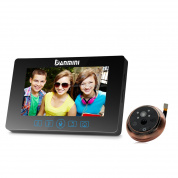 Danmini YB-43HD-MT 4,3-дюймовый экран 3.0MP Камера видеонаблюдения Цифровой глазок Дверной звонок с сенсорными клавишами, поддержка ночного видения и обнаружения движения PIR, голосовой домофон, карта TF и ​​запись видео (черный)