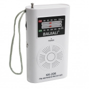 BAIJIALI KK-206 Mini Portable Radio Retro Pointer Многофункциональный FM / AM-радио (белый)