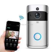 M4 720P Smart WIFI Видео со сверхнизким энергопотреблением PIR Визуальный дверной звонок с 3 слотами для батарей, поддержка удаленного мониторинга мобильного телефона и ночного видения и широкоугольный объектив камеры 166 градусов (серебристый)