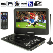 9,0-дюймовый TFT ЖК-экран Цифровой мультимедийный портативный EVD / DVD с кард-ридером и USB-портами, поддержка аналогового ТВ (PAL / NTSC / SECAM) и игровых функций, поворот на 270 градусов, поддержка карты SD / MS / MMC, черный