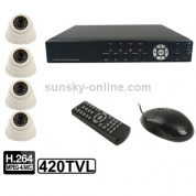 4-канальный встроенный цифровой видеорегистратор (1/4 Sony CCD, 420TVL, 24 x ИК-светодиода, линза 6 мм, ИК-расстояние: 25 м, H.264 (8204EV + 622QPIR)