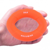 Maxsoins MXO-7562KD Детские силиконовые рукоятки Оливковая форма Реабилитационное кольцо для ручки пальцев, спецификация: 30 фунтов (оранжевый)