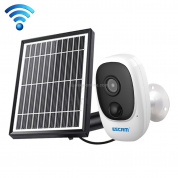 ESCAM G08 HD 1080P IP65 Водонепроницаемая IP-камера PIR с солнечной панелью, поддержка TF-карты / ночного видения / двустороннего звука (белый)