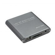 MINI 1080P Full HD Media USB HDD SD / MMC Card Player Box, вилка для США (серебристая)