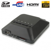 Портативный мультимедийный проигрыватель 720P с SD / MMC-картой, поддержка двухканального стерео