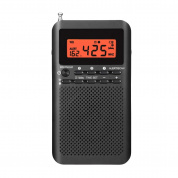 QL-218 Портативный FM/AM двухдиапазонный будильник с цифровым дисплеем, радио, размер: версия для США (черный)