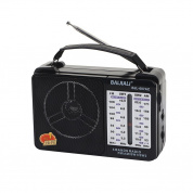 BAIJIALI BJL-607AC Полнодиапазонная многофункциональная ретро-радиостанция Big Voice Radio (черная)