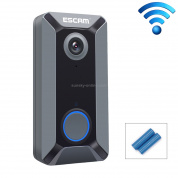 ESCAM V6 720P 2,6 мм 140 градусов широкоугольный объектив IP65 Водонепроницаемый интеллектуальный беспроводной видеодомофон с батареей, без звонка, поддержка инфракрасного ночного видения, push-уведомлений приложения и бесплатного облачного хранилища
