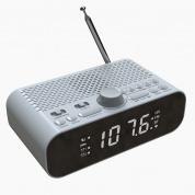 BT-A5 Светодиодный дисплей Прикроватные FM-радио с часами и Bluetooth-динамиком (белый)