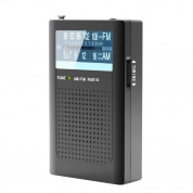 R06 Small FM/AM AM -частота регулировки частоты с помощью антеннного кармана Retro Radio (Black)
