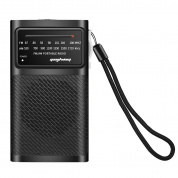 J-180 Портативные двухдиапазонные радиоприемники FM/AM Pointer с зажимом для переноски, стиль: обычная версия (черный)