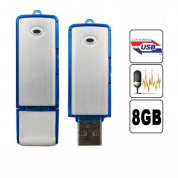 2 в 1 мини 8GB USB 2.0 цифровой диктофон перезаряжаемые записи - Черный