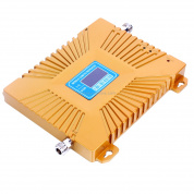 GSM900 / WCDMA2100 Миниатюрный повторитель сигналов ЖК-дисплея для мобильных телефонов с логарифмической периодической антенной (золотой)