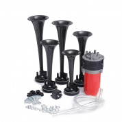 5pcs 178DB 12V Компрессорный воздушный рог Набор Трубы Черные гербы Авто Грузовик