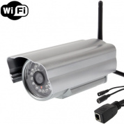 Беспроводная инфракрасная водонепроницаемая IP-камера с Wi-Fi, 0,3 мегапикселя, обнаружением движения и функцией ночного видения / размерного кода