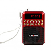 Портативный перезаряжаемый динамик FM-радио, поддержка USB / TF-карты / музыкального MP3-плеера (красный)