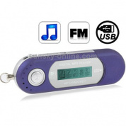 MP3-плеер 2 ГБ с ЖК-экраном, поддержка FM-радио, работа с батареей AAA, использование в качестве USB-флеш-накопителя (синий)