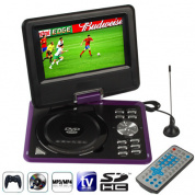 NS-769 7,5-дюймовый TFT ЖК-экран Цифровой мультимедийный портативный DVD-диск с кард-ридером и USB-портом, поддержка ТВ (PAL / NTSC / SECAM) и игровых функций, поворот на 270 градусов, поддержка карты SD / MS / MMC (фиолетовый)