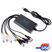 4-канальный USB 2.0 DVR Видео Аудио Карта захвата в реальном времени, поддержка 4-канального видеовхода и 4-канального аудиовхода (серый)