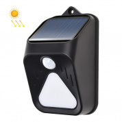 Solar Wall Light Infrared Alarm Human Body Induction Remote Control Alarm(Black)