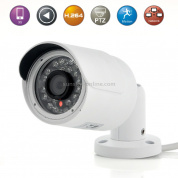 H.264 Проводная светодиодная инфракрасная 720P водонепроницаемая IP-камера с фокусировкой, маска для обнаружения движения / конфиденциальности и 20-метровая ИК-камера ночного видения (белый)