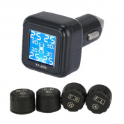 Wireless Авто TPMS Шиномонтажное давление шины Монитор Система + 4 Датчик Прикуриватель