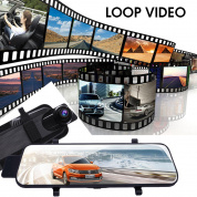 1080P HD Touch 12 миллионов пикселей зеркало заднего вида Авто Видеорегистратор с задним рекордером камера