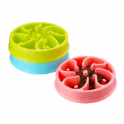 Pet Собака Puppy Large Slow Down Питание питающей чаши Анти Choke Dish Food Feeder