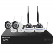 szsinocam SN-NVK-4007W10 4CH 720P 2.4GHz Full WiFi 1.0 Mega Pixel Dome + Bullet IP Camera NVR Kit, Support Night Vision / Motion Detection, IR Distance: 15-25m