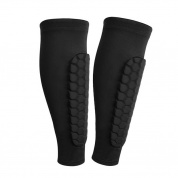 2PCS Sports Outdoor Basketball Ride Honeycomb Защита ног от столкновений L (черный)