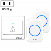 CACAZI H10 1 для 2 домашних беспроводных музыкальных дверных звонков без батареи, вилка: вилка США (белая)