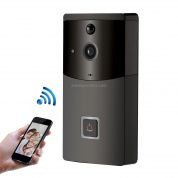 B10 2.4GHz Беспроводной интеллектуальный дверной звонок 720P WiFi Видео дверной звонок Визуальная камера Дверной звонок Домофон Домашняя безопасность Сейф, поддержка обнаружения PIR / ночного видения / приложения для мобильного телефона (черный)