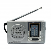 Indin BC-R2048 AM FM Radio Telescopic Andenna Многофункциональный мини-карманный радио (серебристый серый)