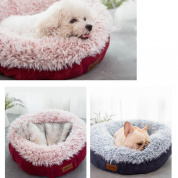 Уютная сплошная флисовая круглая кровать для домашних животных Anit-skip Pet Собака Корзина Питомник Кот Собака Кровать для средн