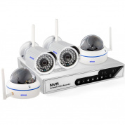 szsinocam SN-NVK-6004W 4Ch HD 720P P2P 1.0-мегапиксельная беспроводная облачная IP-камера Комплект сетевого видеорегистратора, поддержка видеопотока и ONVIF, ИК-расстояние: 20 м